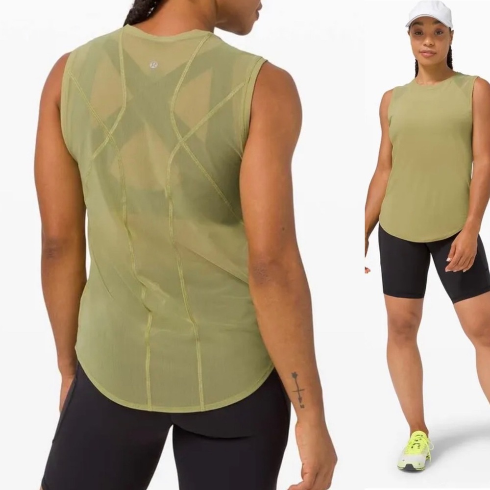 Lululemon ^* Airy Breakaway Tank top  Hazel Green EUC